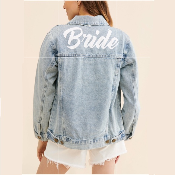 Show Me Your MuMu Jackets & Blazers - Show Me Your Mumu Dover Denim Jacket - Bride Graphic